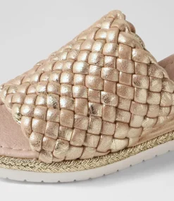 Idalis Old Gold Scratch Leather Sandals