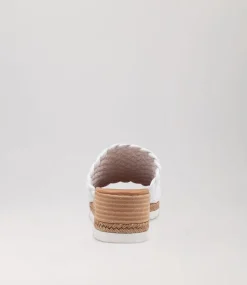 Idalis White Leather Espadrilles