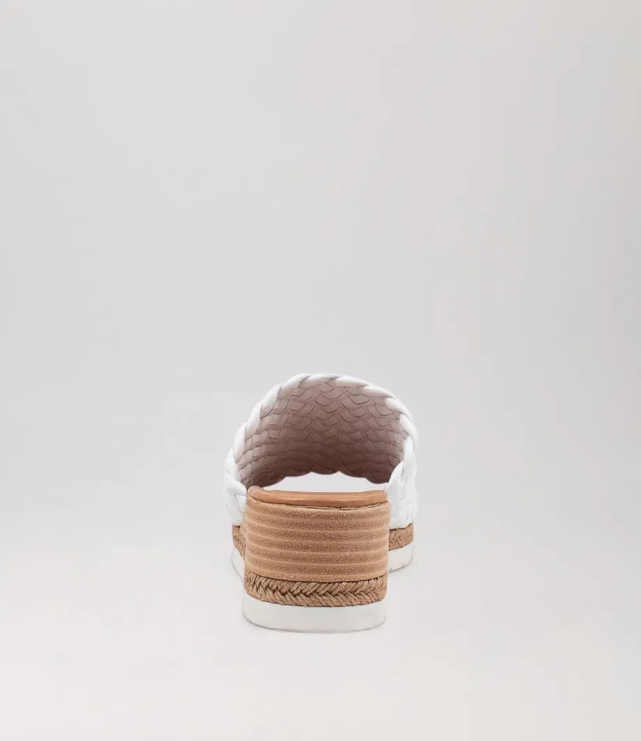 Idalis White Leather Espadrilles