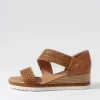Ide Dark Tan Weave Leather Sandals