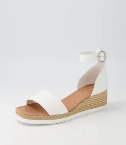 Idola White Leather Espadrilles