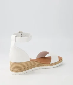 Idola White Leather Espadrilles