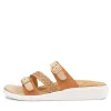 Ieanny W Camel Multi Leather Weave Slides