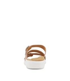 Ieanny W Nude Multi Leather Weave Slides