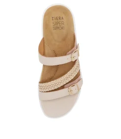 Ieanny W Nude Multi Leather Weave Slides