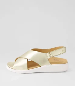 Ilda W Pale Gold Leather Sandals