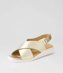 Ilda W Pale Gold Leather Sandals