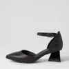 Illie Black Leather Heels