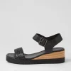 Imari Black Weave Leather Sandals
