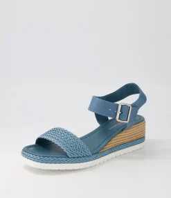 Imari Denim Weave Leather Espadrilles