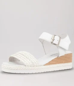 Imari White Weave Leather Espadrilles