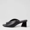 Inkley Black Leather Sandals