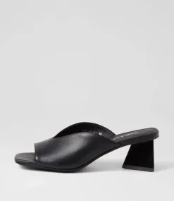 Inkley Black Leather Sandals