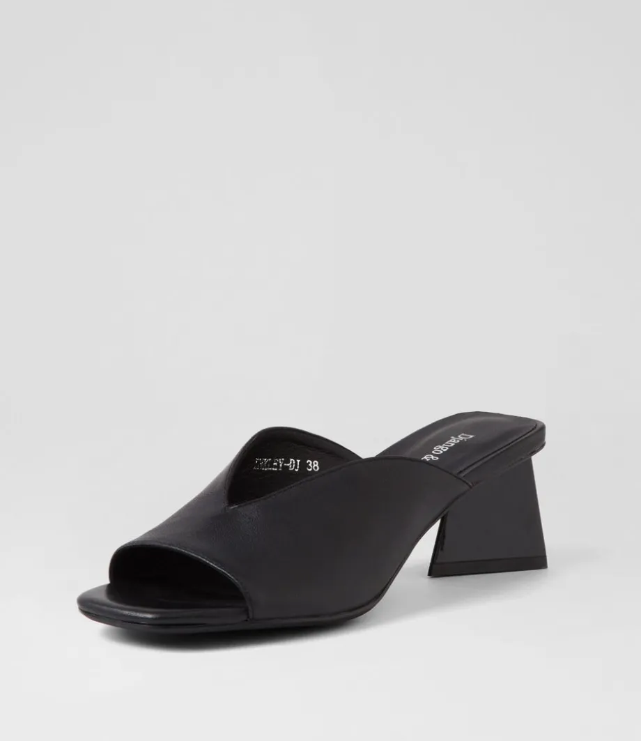 Inkley Black Leather Sandals