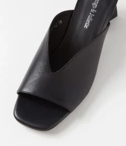 Inkley Black Leather Sandals
