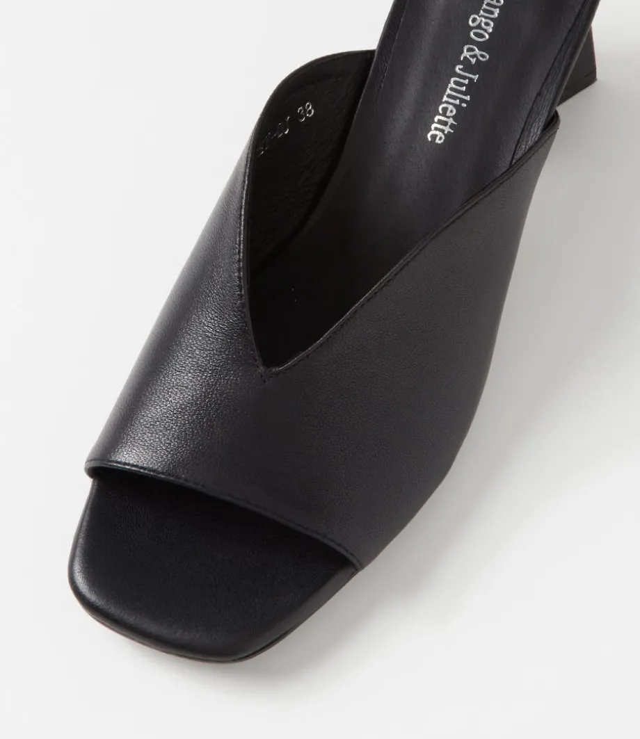 Inkley Black Leather Sandals