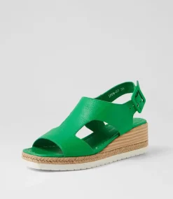Ippa Bright Emerald Leather Sandals