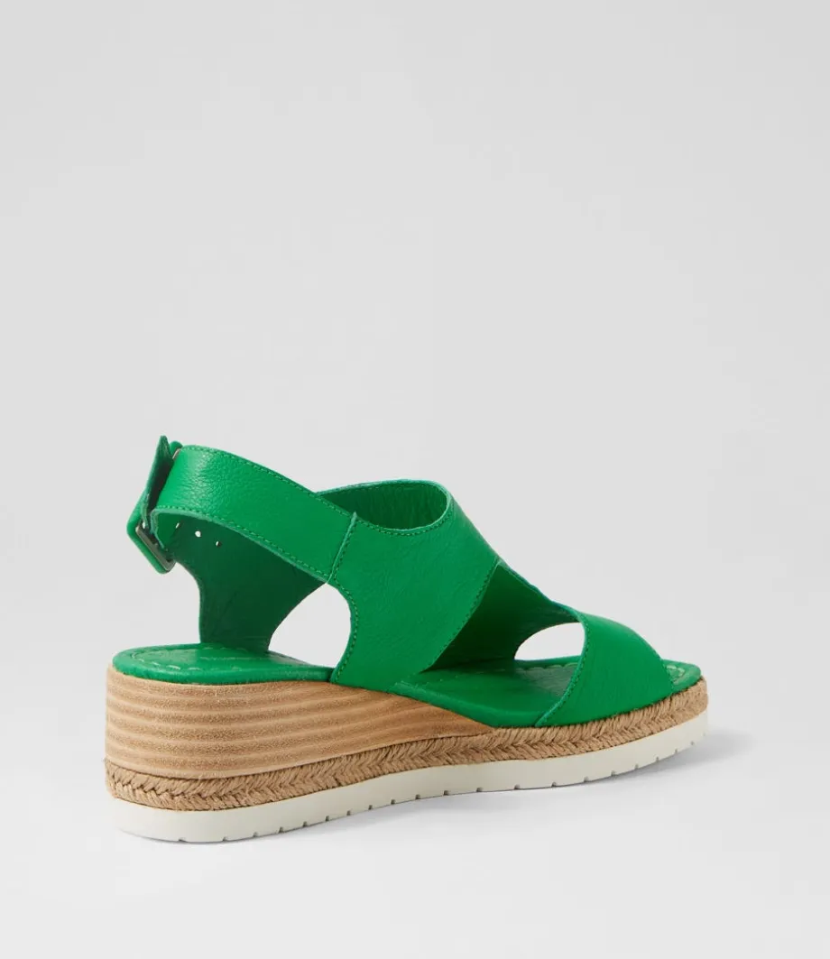 Ippa Bright Emerald Leather Sandals