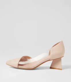 Islen Nude Clear Leather Vinylite Heels