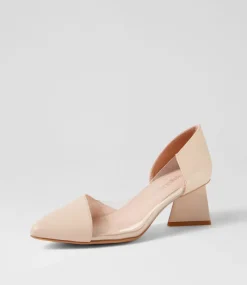 Islen Nude Clear Leather Vinylite Heels