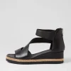 Ismet Black Leather Espadrilles