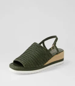 Issah Olive Weave Leather Espadrilles