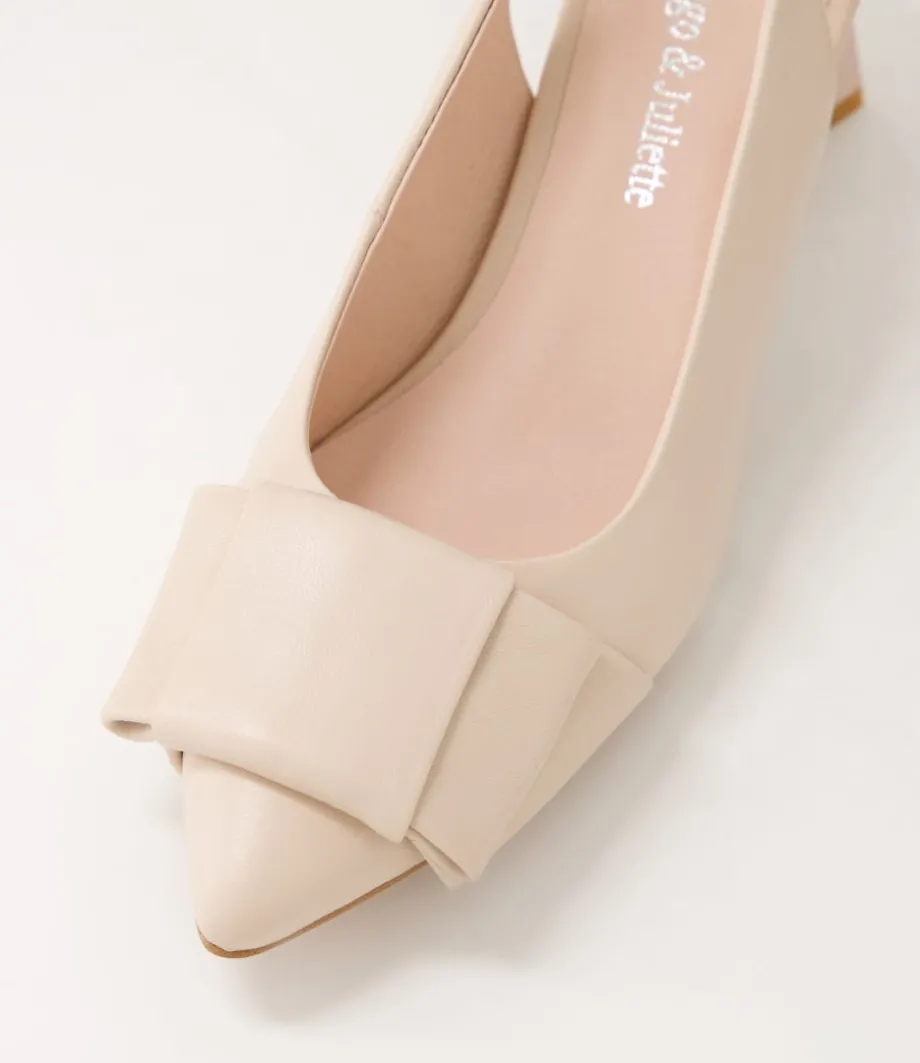 Itzel Nude Leather Heels
