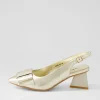 Itzel Pale Gold Leather Heels