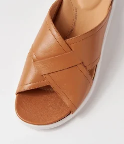 Iyolo W Dark Tan Leather Slides