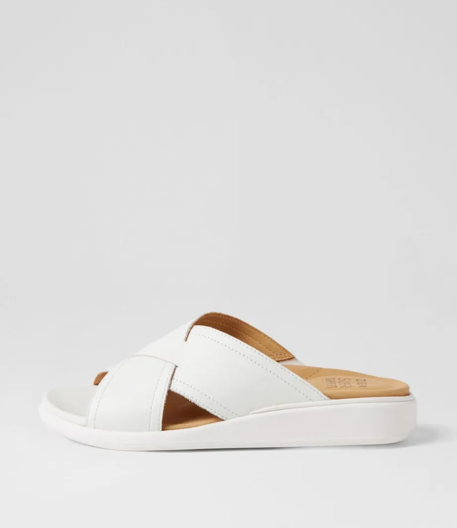 Iyolo W White Leather Slides
