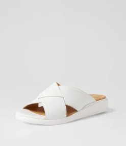 Iyolo W White Leather Slides
