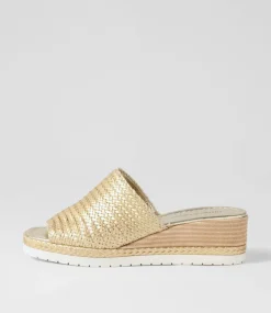 Izze Old Gold Weave Sandals