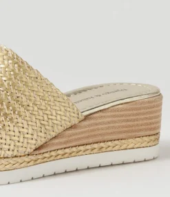 Izze Old Gold Weave Sandals