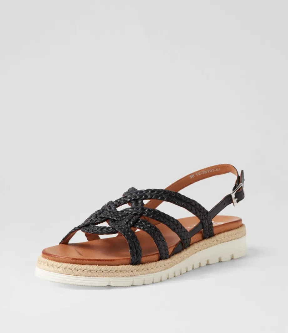 Jamaika 3 Schwarz Leather Sandals