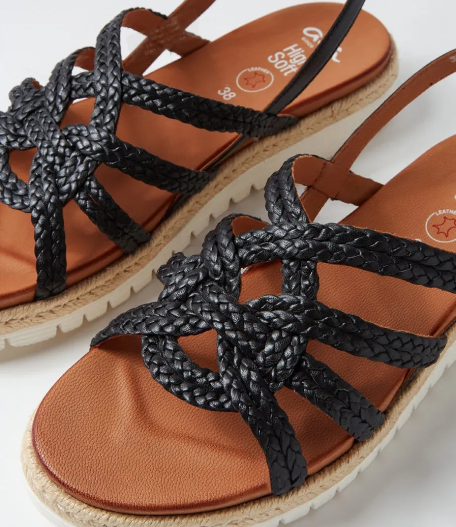 Jamaika 3 Schwarz Leather Sandals