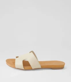 Jamel Almond Leather Slides