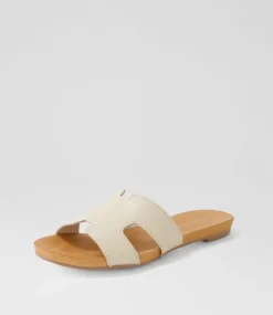 Jamel Almond Leather Slides