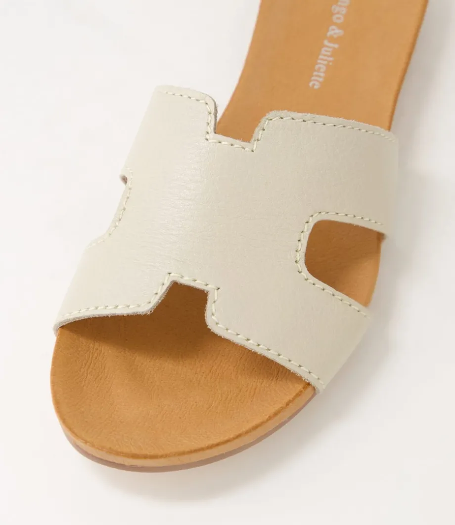 Jamel Almond Leather Slides