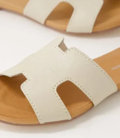 Jamel Almond Leather Slides