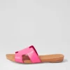 Jamel Hot Pink Leather Slides
