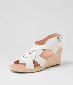 Jansome White Leather Sandals