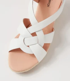 Jansome White Leather Sandals