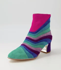 Jatalie Purple Multi Ankle Boots