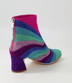 Jatalie Purple Multi Ankle Boots