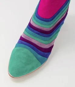 Jatalie Purple Multi Ankle Boots