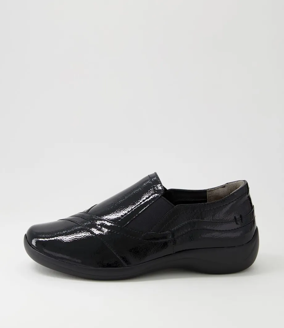 Java Xf Black Patent Leather Flat Shoes