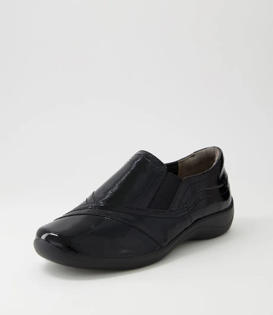 Java Xf Black Patent Leather Flat Shoes