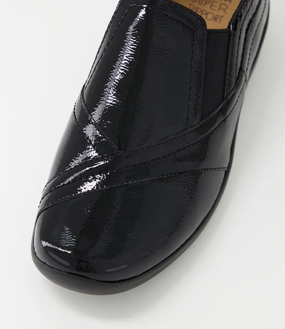 Java Xf Black Patent Leather Flat Shoes