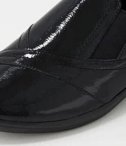 Java Xf Black Patent Leather Flat Shoes
