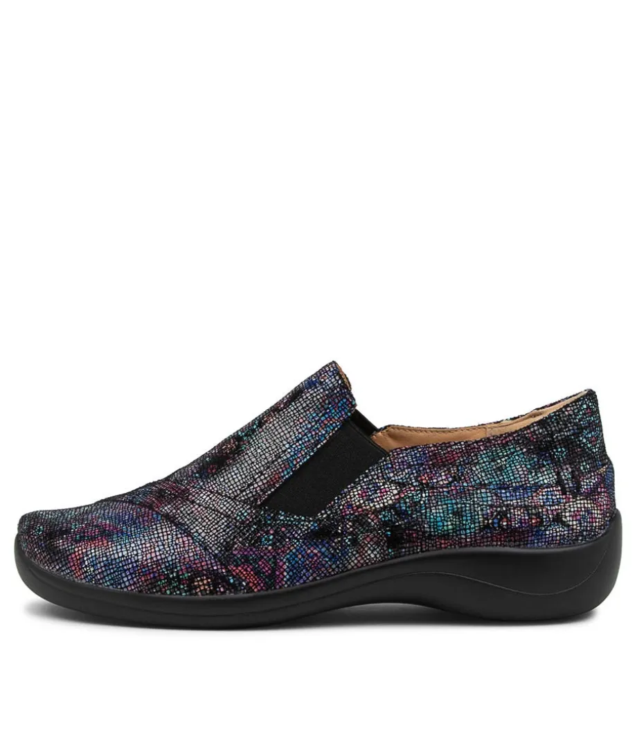 Java Xf Blue Multi Leather Flat Shoes
